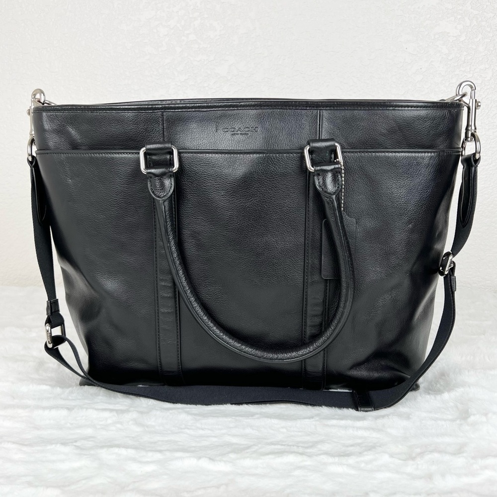 Coach Perry Metropolitan Business Tote Black Leather F54758
